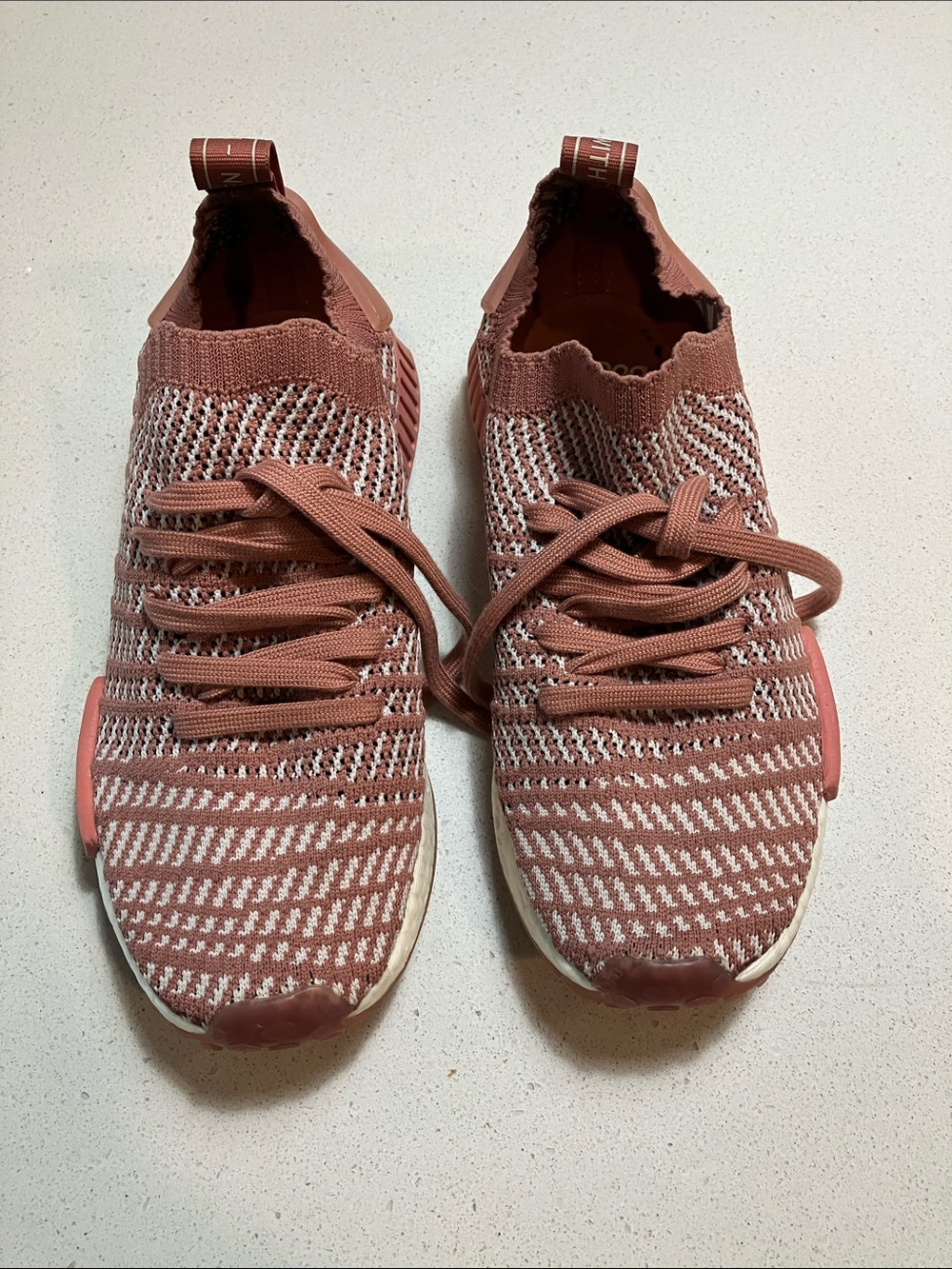 adidas Women's Knit Slip-On Athletic Sneakers in Mauve Pink